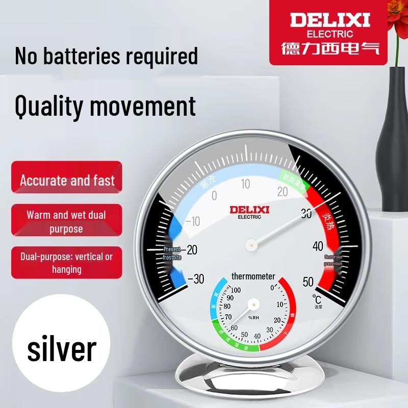 DELIXI ELECTRIC Large Dial Indoor Thermometer Hygrometer