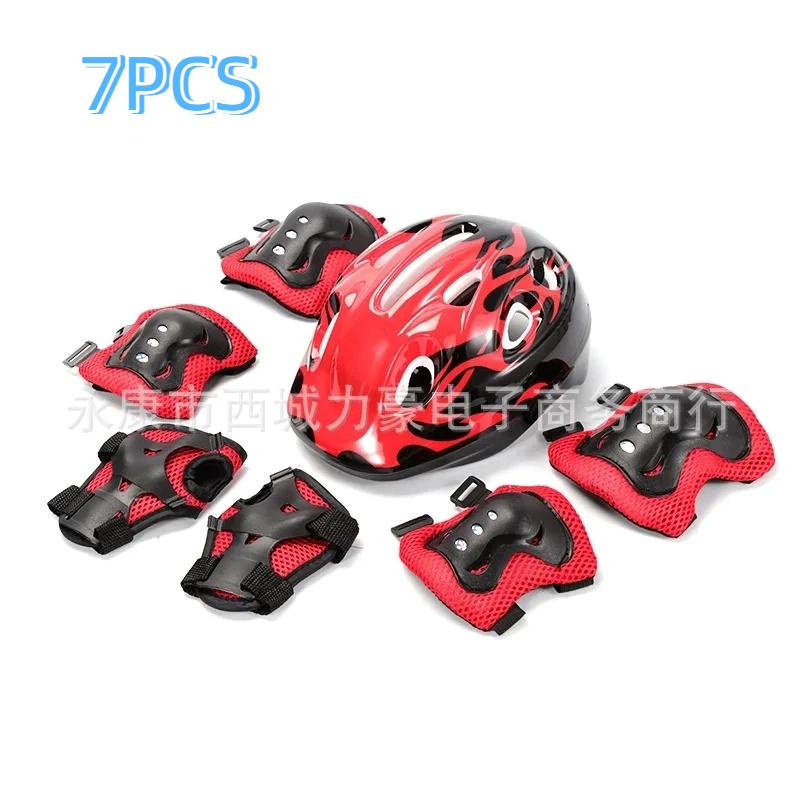 Seven Piece Children's Protective Gear Safety Helmet Balance Bike Roller Skating Twisting Bike Skateboard Protective Gear Set