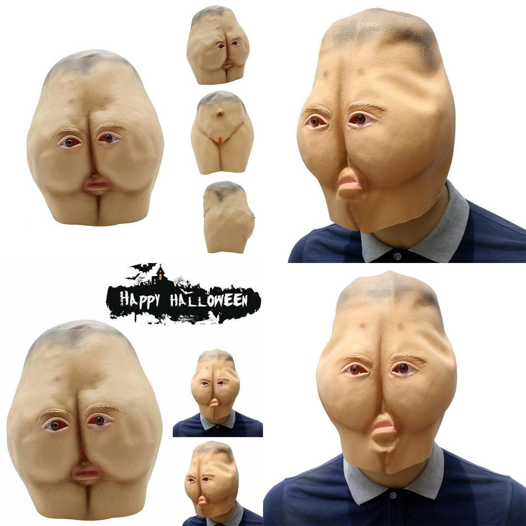 Lifelike Halloween Party Mask Featuring Eco-friendly Latex Butt Head Design