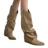 Designer Women's Pointed Toe Suede Long Boots 2025 Winter New Shoes Fashion Elegant Knee Boots Cozy Casual Zapatillas De Mujer