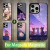 Cute Art Cat Cartoon Phone For iPhone 17,14,11,15,16,13,12,Pro,Max,For Magsafe,Plus,Mini, Magnetic Wireless Charging Case