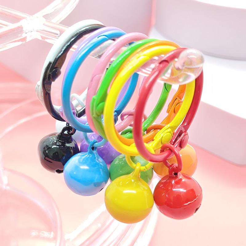 Colorful Floral Bell Keychain Ring - Chic Handbag Pendant & Small Gift for Women