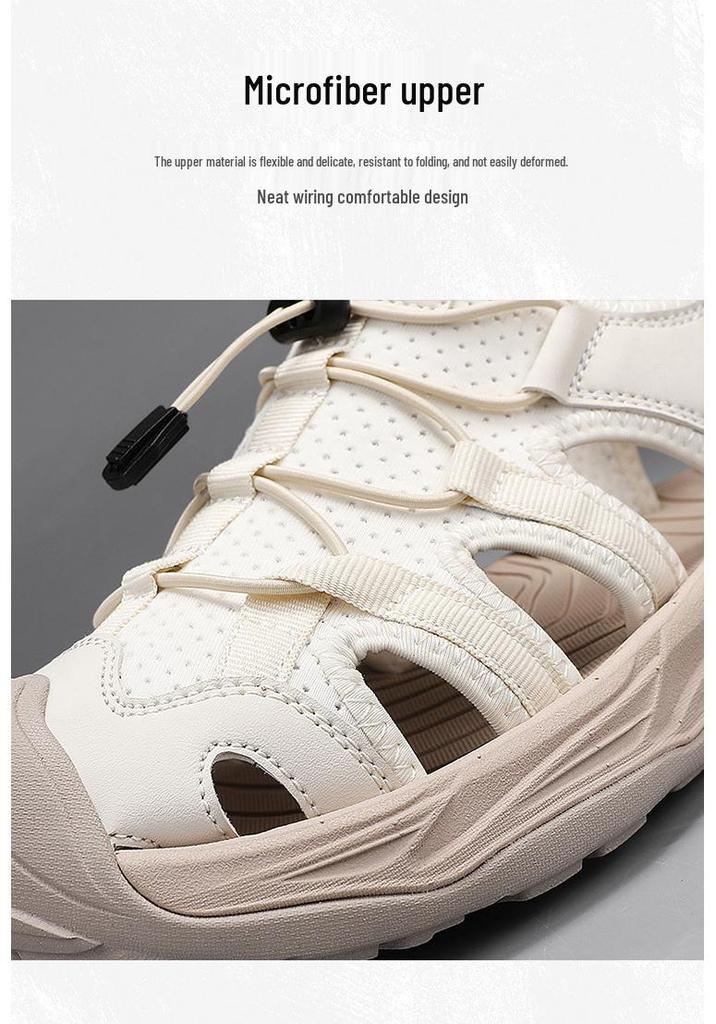 Men's Plus Size Cross-Strap Breathable Closed-Toe Sandals for Summer 2025 - Casual Outdoor Beach Shoes
