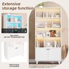 80x30x173cm Bookshelf, Solid Wood Legs, Multiple Storage Compartments, Double Doors, LED Color-Changing Ambient Light, App Control, White
