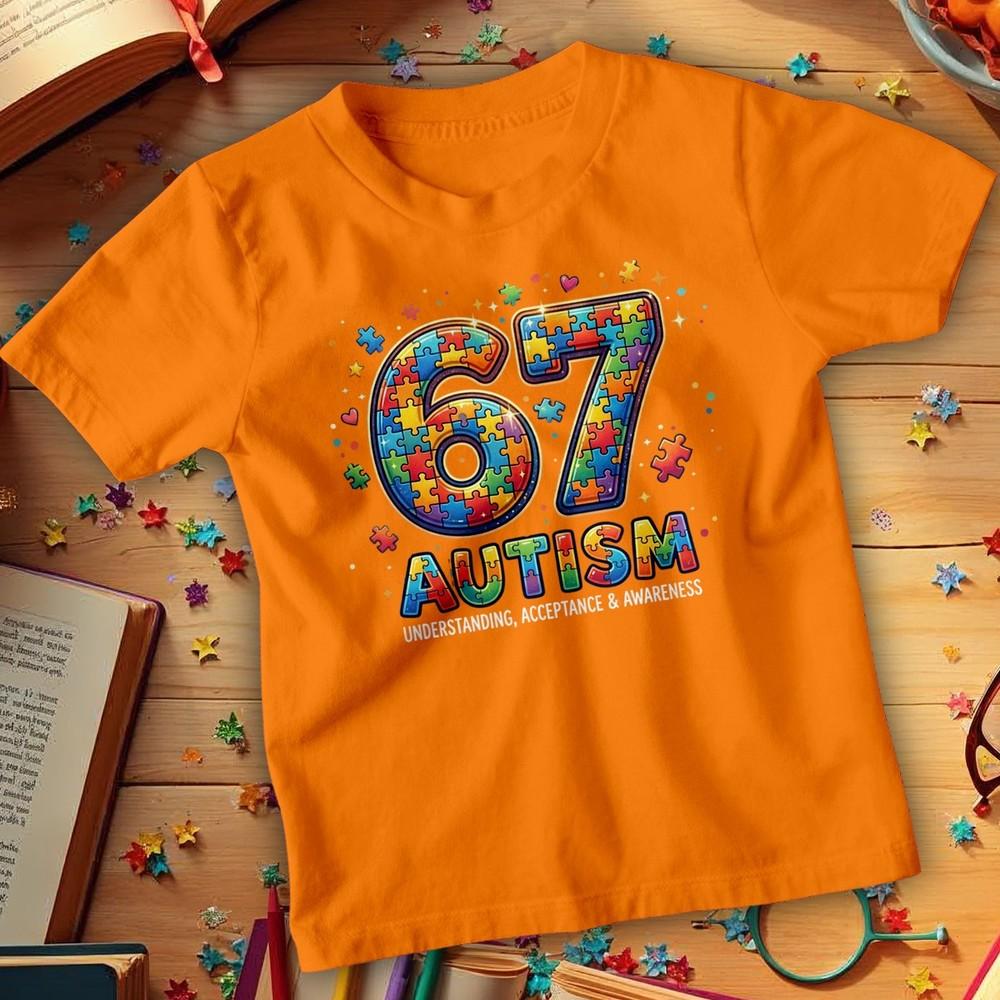 67 Six Seven Autism Awareness TShirt Funny Meme School Event Adults Kids Tee 2