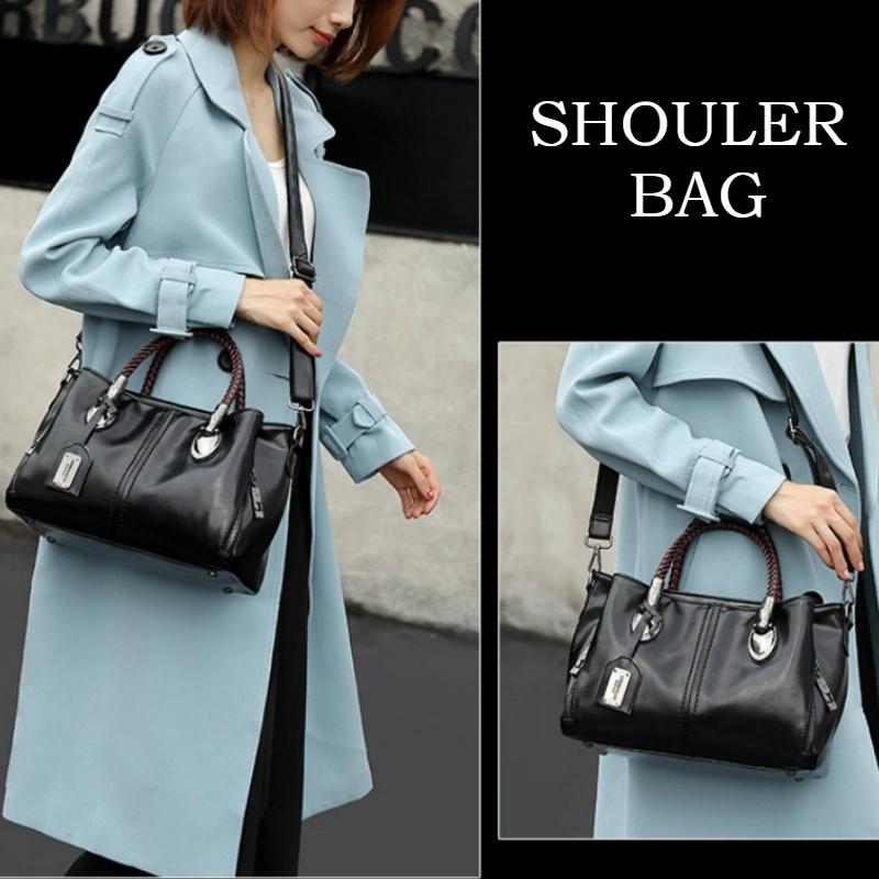 Bolso tejido a mano con asa superior, bolsos de cuero de gran capacidad, bolsos de hombro tipo bandolera con patrón de piedra para mujer