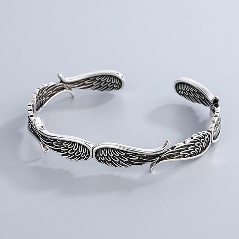 Retro Angel Wings Bracelets Men Women Punk Silver Color Adjustable Bracelets Unisex Accessories On Hand Wrist Gift for Lovers