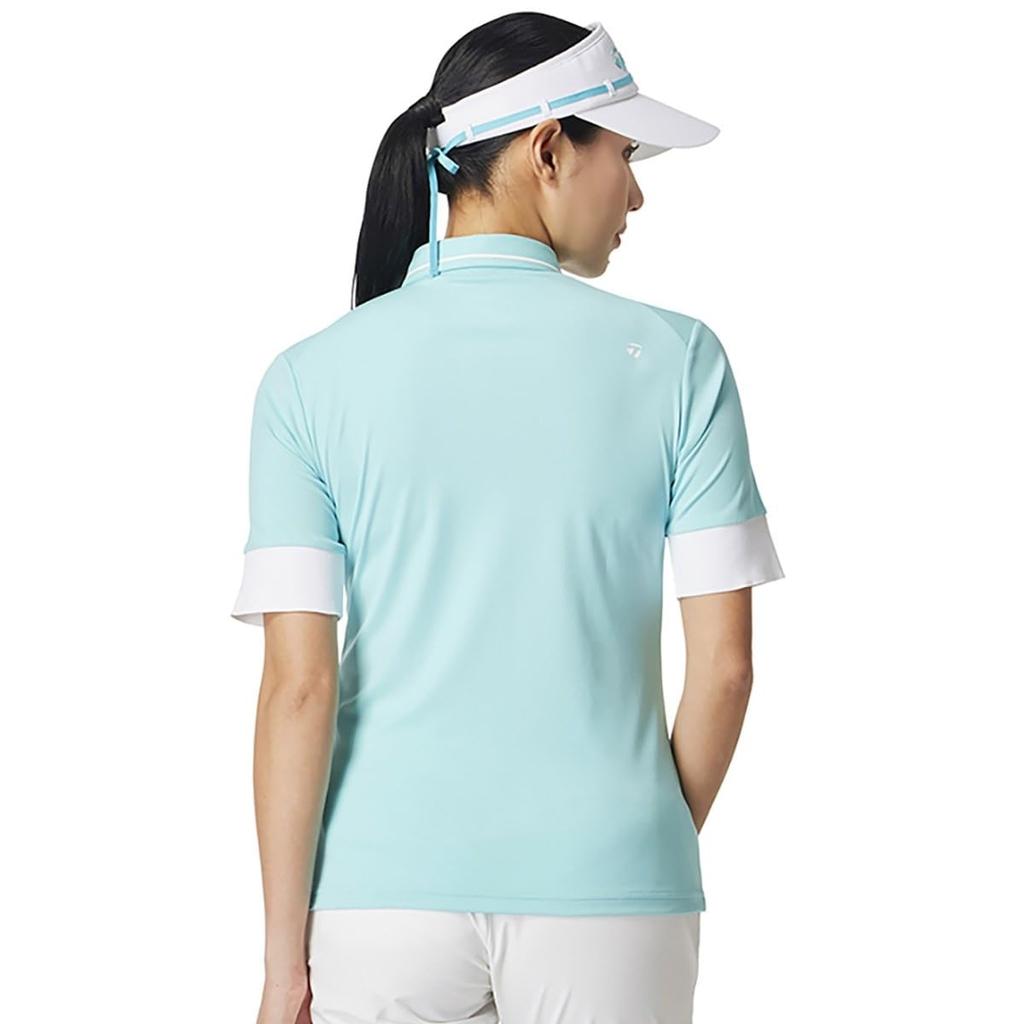 TaylorMade Contrast Rib S/S Polo Shirt, Turquoise, Medium, Women's, 2025SS, UN683