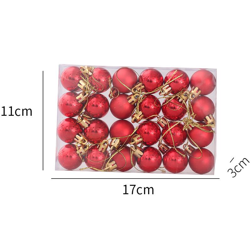 

144/24Pcs Mini Christmas Balls Ornaments Red Gold Sliver Christmas Tree Balls Diy Pendant Xmas Party Decoration Gift New Year 24pcs(1box) червоний