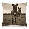 Home Decor Donkey Art: Various Scenes and Portraits Pattern Cushion Cover Suitable for Sofa Bedroom Car Pillow Cover