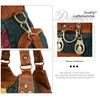 Borsa a tote con blocchi di colore da donna, borsa a tracolla crossbody vintage