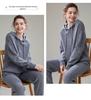 Women's Loose Fit Hooded Cashmere Sweater Set - 2026 Autumn/Winter Solid Color Gentle Style Base Layer.