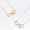 Mobius Strip Heart Necklace With Cubic Zirconia Diamonds Elegant Clavicle Chain For Women Fashion Simple Jewelry Gift