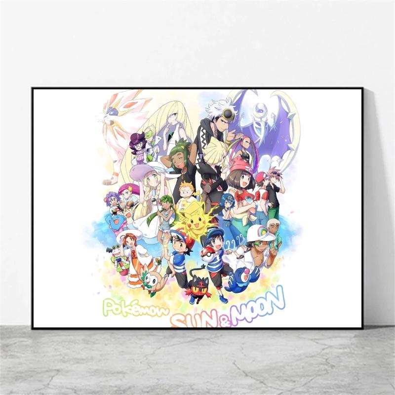 Anime Canvas Paintings Pokemon Ash Ketchum Pikachu Poster Wall Decorative Brings Endless Joy Show The Cozy Home Atmosphere