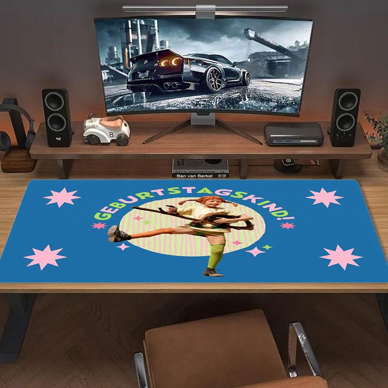 Pippi Longstocking Large Size Mouse Pad Large Gaming Table Cushion Non-slip Laptop Tablet Big Mousepad XXL Mat Mini PC Playmat With Lock edge