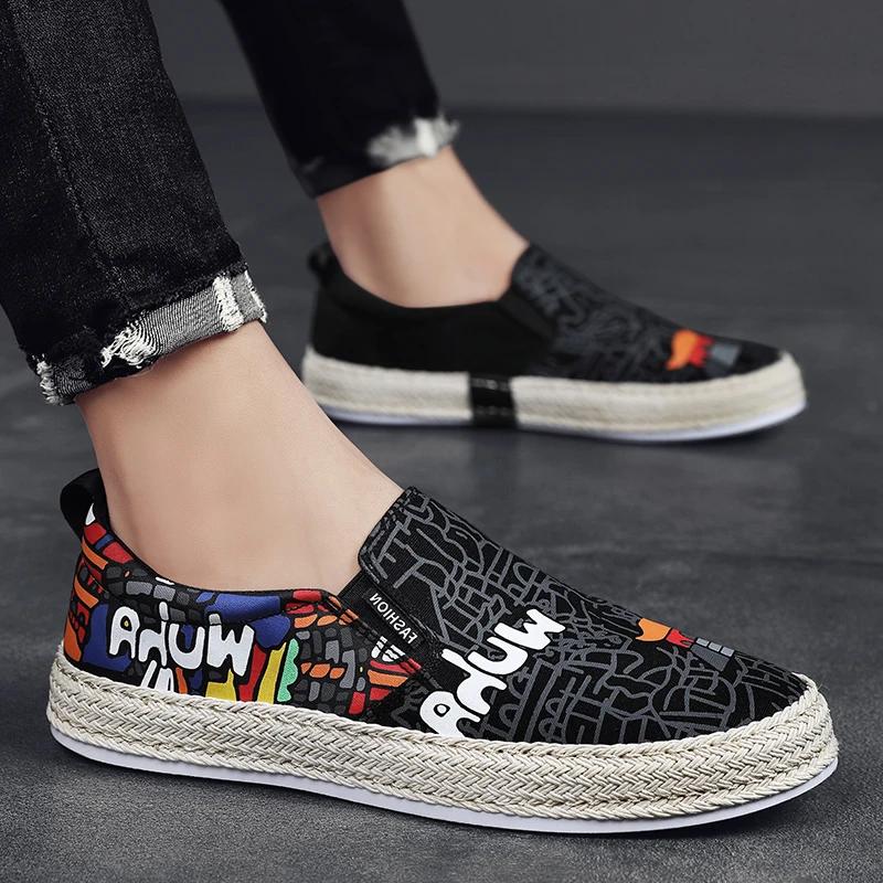 Summer Breathable Mens Casual Shoes Cloth Men Loafers Platform Walking Sneakers Running Shoes Comfort Slip-on Lazy Driving Shoes