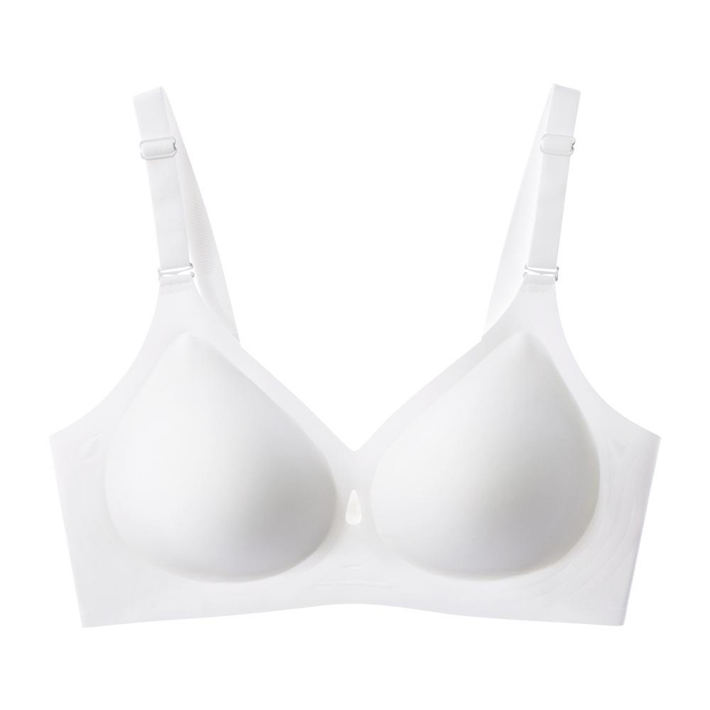 Plus Size Thin Cup Seamless Wireless Bra Water Drop Soft Jelly Cup Gathered Comfort Daily Intimates for Women S