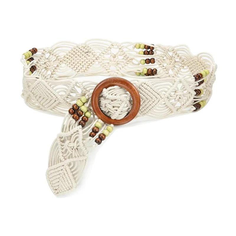 Creative Waxed Twine Belts Fashionable Ethnic Style Knotting Belts Woman Wind Coat Woolen Cloth Accessories