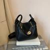 Autumn new high-end lychee pattern lock single shoulder oblique span trendy women's bag