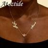 Atoztide Custom Multiple Name Necklace for Women Zircon Heart Stainless Steel Jewelry Choker Chain Personalized Birthday Gift
