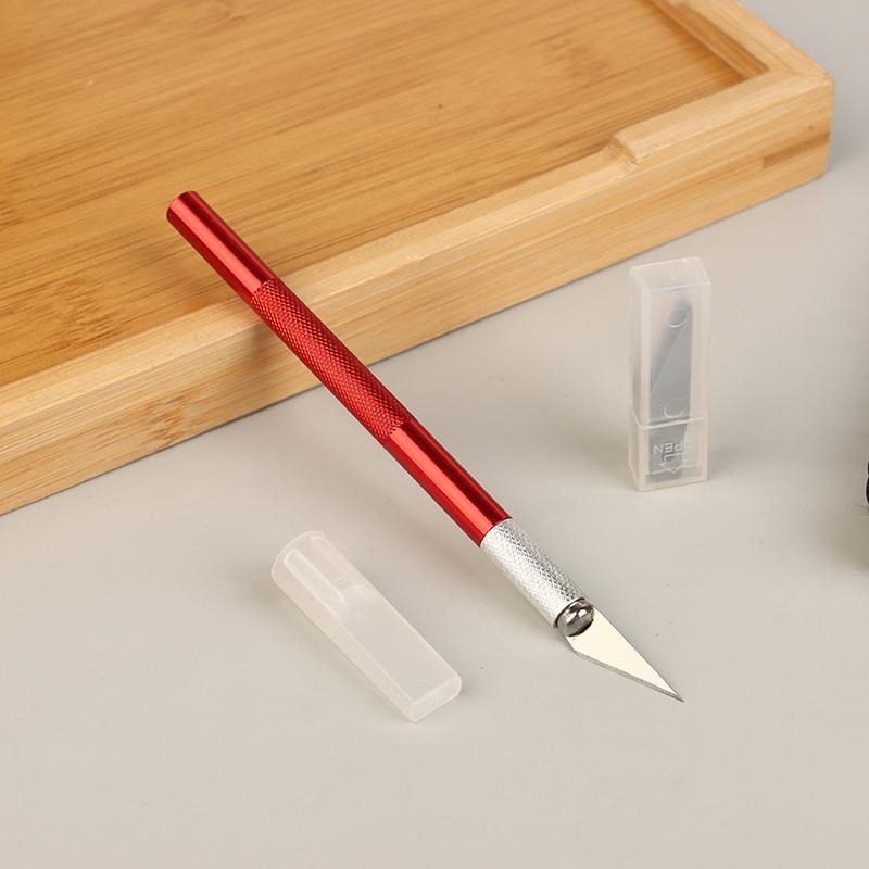 Non-Slip Metal Scalpel Knife Tools Kit Cutter Engraving Craft Knives + 10pcs Blades Mobile Phone PCB DIY Repair Hand Tools