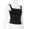 Trendy American Ruched Square Neck Slim Fit Minimalist Camisole - Summer Edition