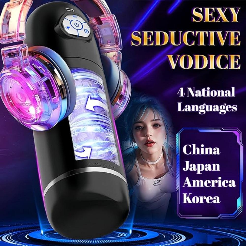 Automatic Telescopic Rotation Masturbator Cup Pussy Penis Exercise Real Vagina Masturbation Blowjob Machine Sex Toy For Men