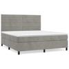 3143091 vidaXL Lit à sommier tapissier et matelas Gris clair 160x200cm Velours
