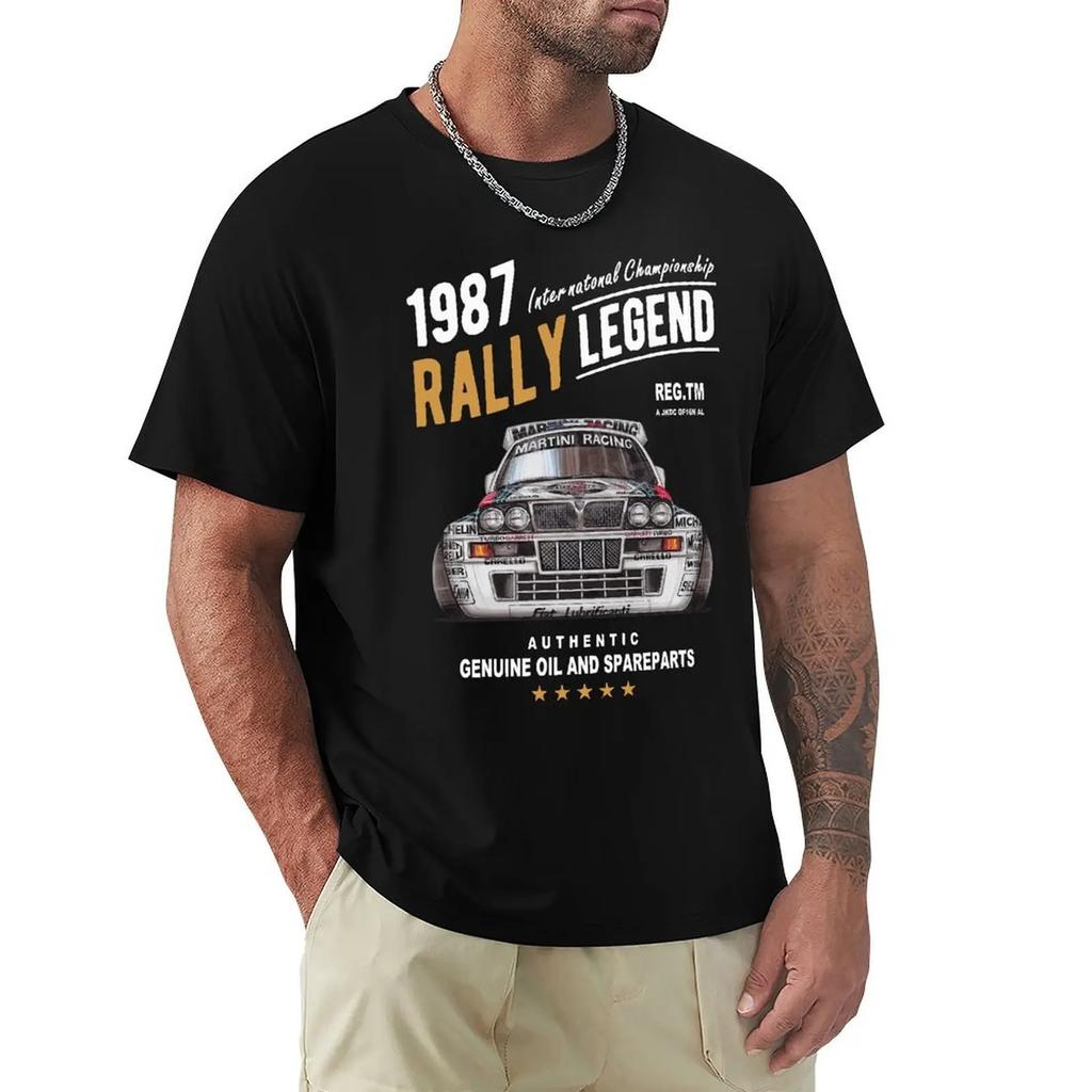 Motivo Leggenda del Rally con Auto Lancia Delta Integrale Hf del 1987 Uomo Estate 2019 Marca Cotone Hip Hop Abbigliamento Fitness Maglietta da Uomo