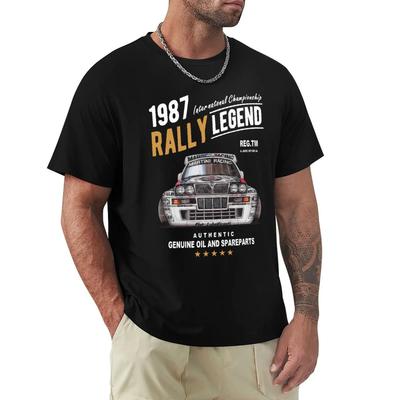 Rally Motif With 1987 Lancia Delta Integrale Hf Car Men 2019 Summer Brand Cotton Hip Hop Fitness Clothing Men T Shirt