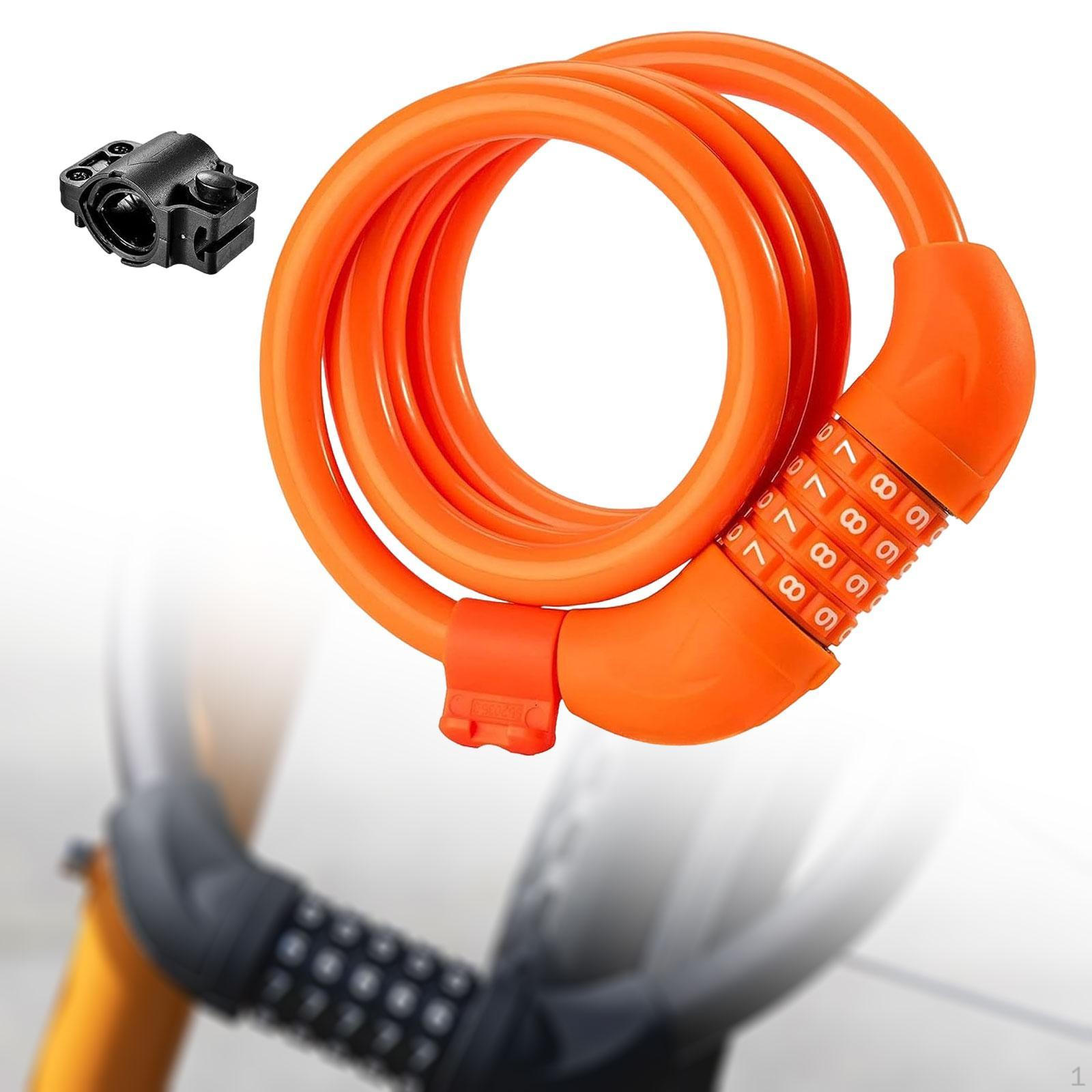 

Велосипедный замок с паролем, 4-значный код для использования на открытом воздухе, длина 120 см