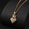 Metal Heart Crown Collarbone Necklace Hip Hop Pendant Necklace For Women Luxury Chain Accessory