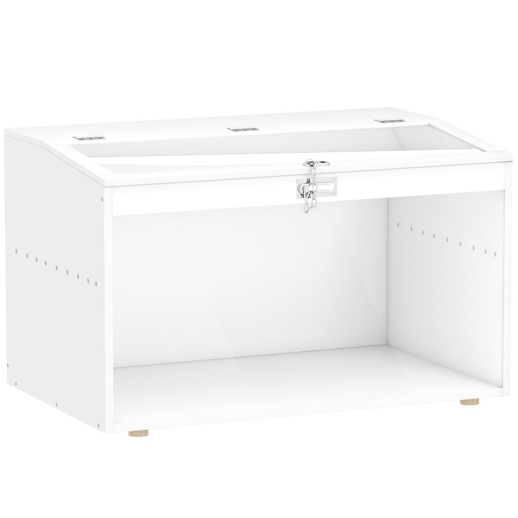 Gabbia per Criceti Casa per Piccoli Animali con Coperchio Articolato e Finestra Trasparente in Acrilico 80x50x50 cm Bianco