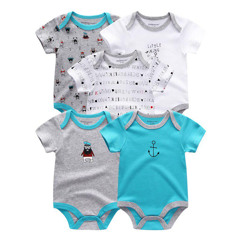 5 PCS/lots Newborn Baby Bodysuits Short Sleevele Baby Clothes O-Neck Baby Jumpsuits