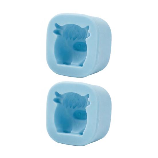 1/2Pcs Ice Cube Mold Mini Highland Cow Food Grade Silicone Reusable Ice Cube Tray Easy To Demold Ice Cube Maker Kitchen Tool