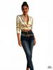 Spring/Summer 2026 Women's High-Waisted Rhinestone Straight-Leg Denim Jeans (Slimming)