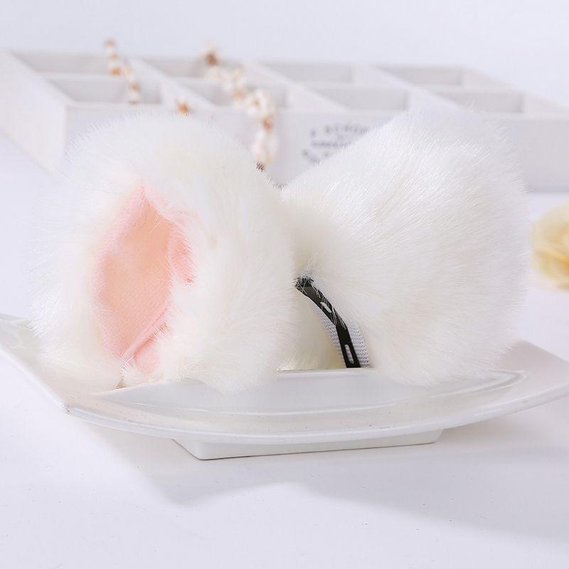 Luxurious Faux Fur Cat Fox Long Fur Ears Costume Hair Clip For Halloween Cosplay Parties