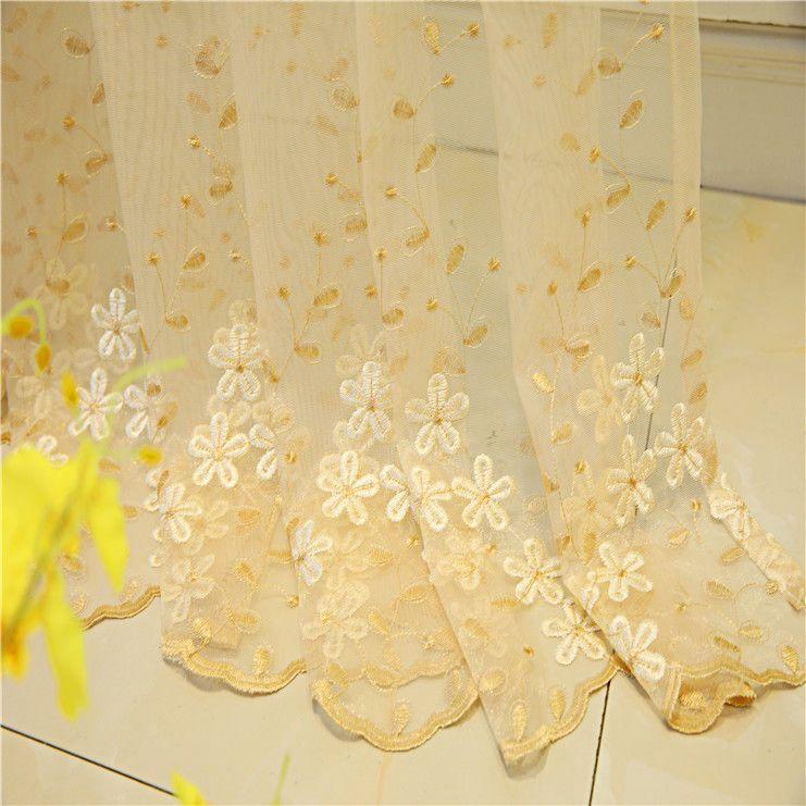 1 buc Cortină Transparentă Europeană cu Flori Embosate Pentru Camera de Zi Broderie 3D Cortină de Tul Transparentă Pentru Dormitor Birou Living Sufragerie Dormitor