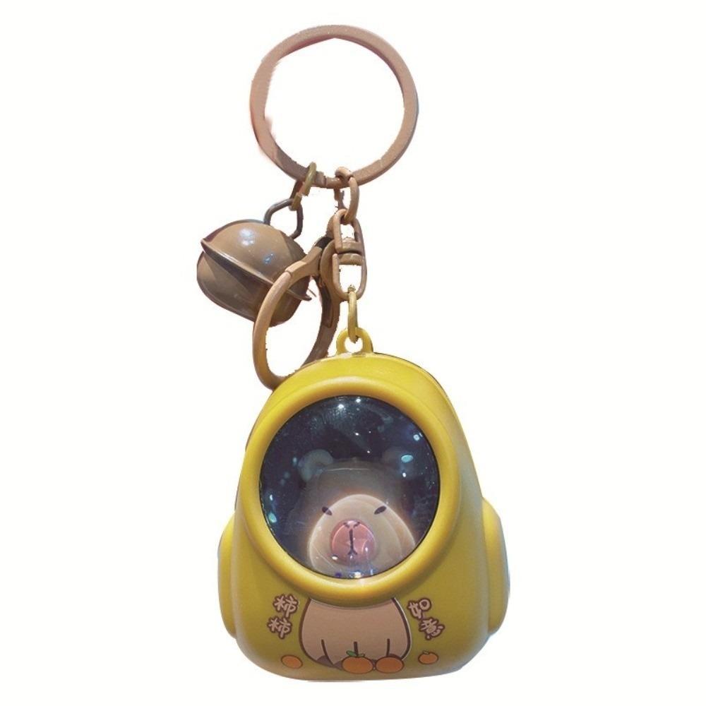 

Cute Capybara Keyring Cartoon Luminous Capybara Keychain Creative Capibala Pendant Jewelry Gift жовтий
