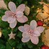 Simulated Xmas Tree Flower Large Glitter Artificial Christmas Flower  Wedding Decoration