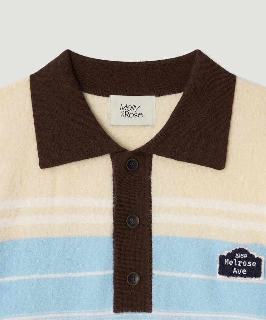 MELLY&ROSE Fluffy Stripe Polo Knit (310255)_Cream