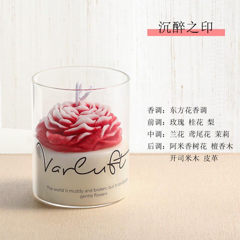 

Ароматизированная свеча ручной работы с цветком пиона, ароматизированная свеча на День святого Валентина, сувенир на день рождения, воск для укладки