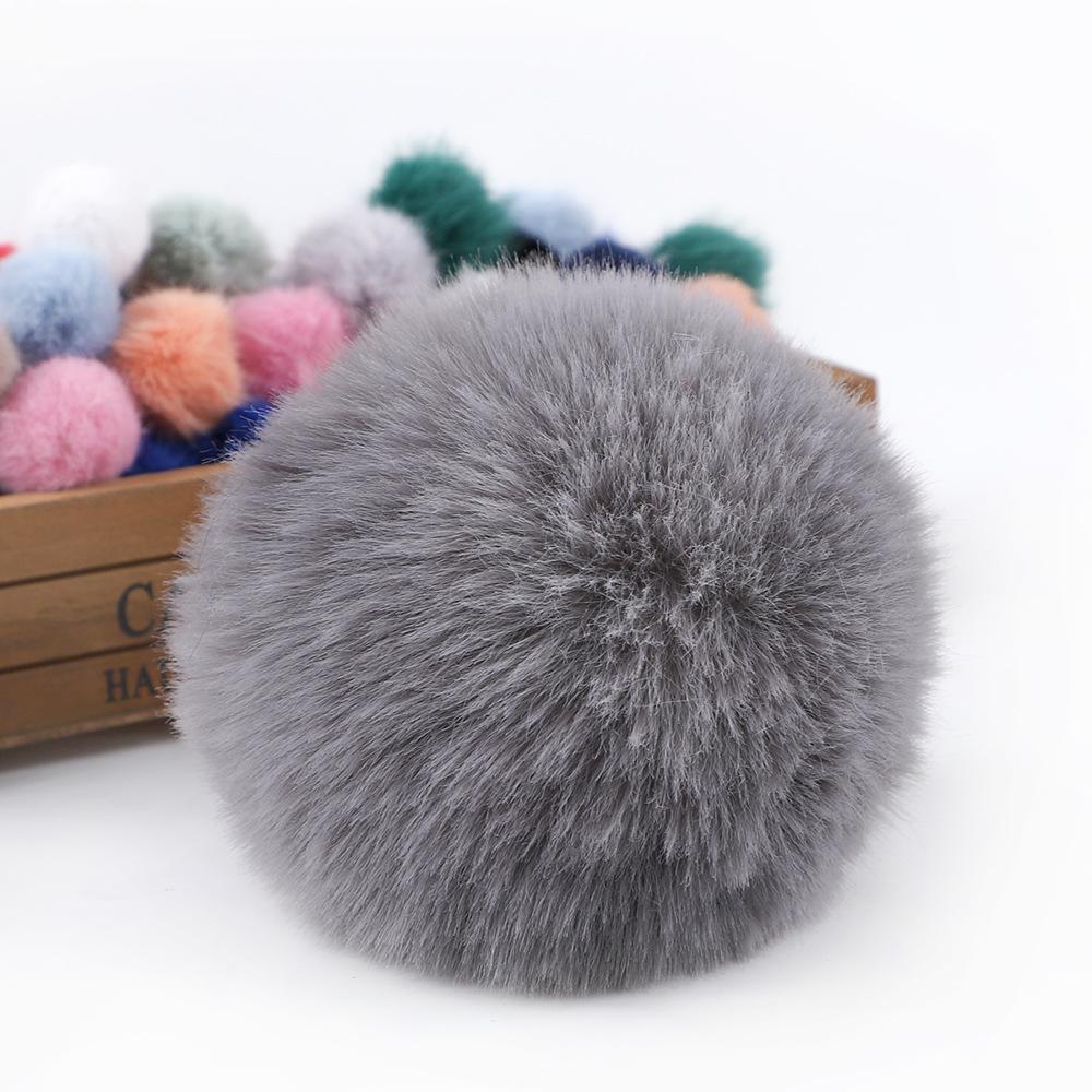 1 Pieces Faux Fox Fur Pom Pom Balls DIY Hat Beanie Accessories with Elastic Loop for Hats Keychains Scarves Gloves Bags Shoes