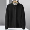Men's autumn and winter new men's fleece warm jacket casual fashion solid color stand-up collar men's jacket polar fleece coat
