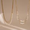 18K Gold European Pearl Necklace: Multi-Layer Titanium Steel Sweater Chain with Natural Pearls
