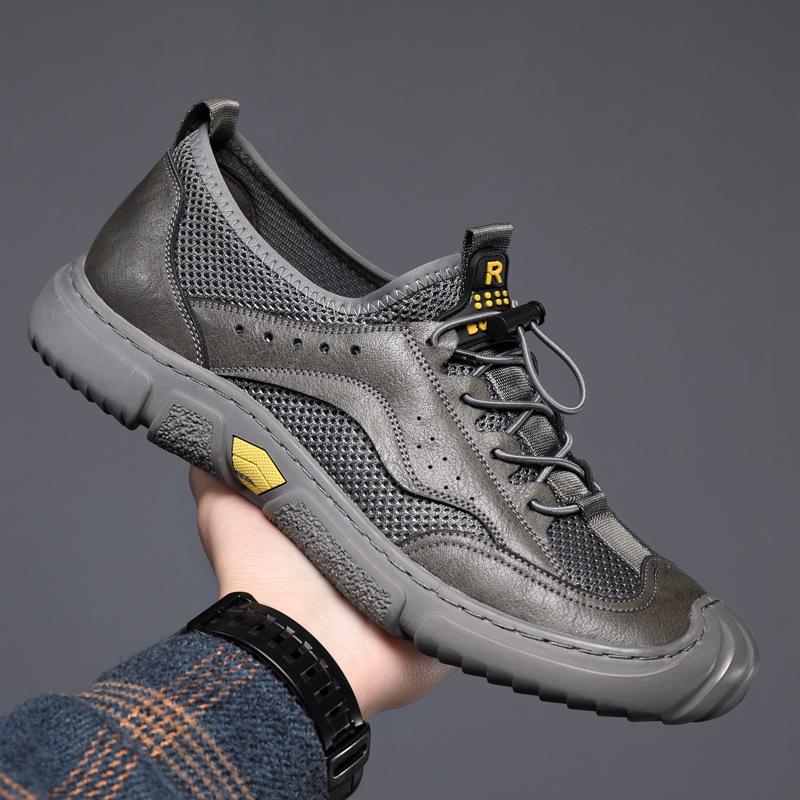 Hole Shoes Men's 2025 New Leather Bag Head Sandals Men's Hollow Soft Sole Soft Surface Casual Single Shoes