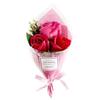 Petite Soap Flower Bouquet, 3 Flowers (with Bag), Roses, Sunflowers, Cherry Blossoms, and Red Carnations