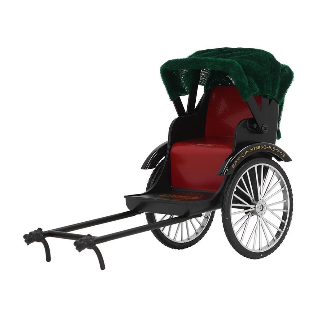 Simulation Rickshaw Model Toy Alloy Delicate Details Exquisite Workmanship Jinrikisha Decoration for Home Decoration