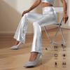 Pantalones Recortados para Mujer con Estampado Dorado Pantalones Largos Acampanados Plateados Casuales de Moda