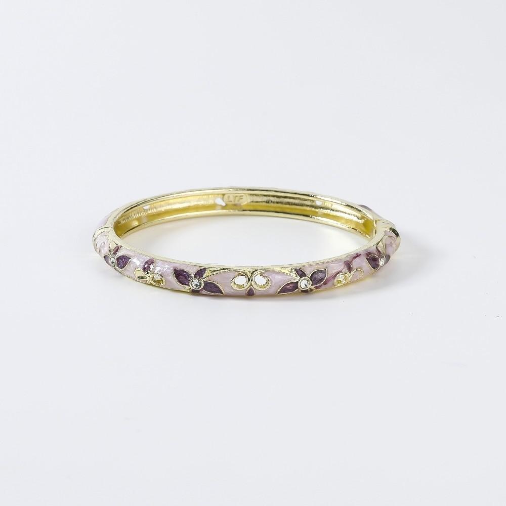 Bracciale a Fascia Fioritura Cinese Smaltato Braccialetto Tradizionale da Polso da Donna Bracciale Vintage Cloisonné da Donna